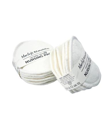 Marley s Monsters Reusable Nursing Pads | 6 Pair Washable Soft Absorbent Breastfeeding Pads - Eco-Friendly White Pad Set - Buy Online on SooperMarket.com