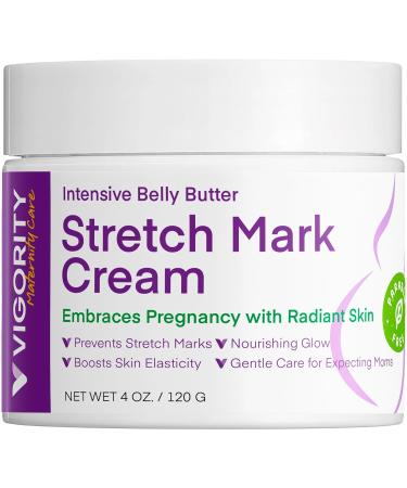 Stretch Mark Cream for Pregnancy: Stretch Mark Treatment - Belly Butter For Pregnant Women - Massage Lotion To Prevent And Repair Maternity Stretch Marks Scar - 4 Oz