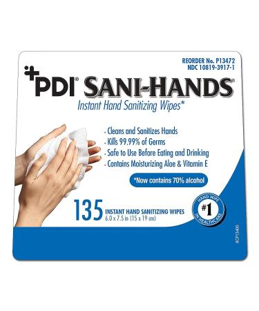 Sani-Hands Ethyl Alcohol Hand Sanitizing Wipes - 135 Wipes Canister - Buy Online on SooperMarket.com