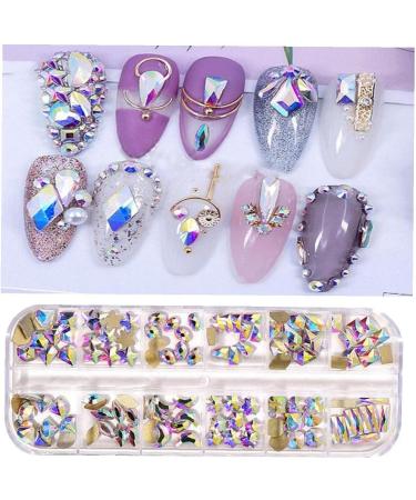 Rhinestones Nail Gems Nail Art Accessories with Pick Up and Rhinestone Picker Dotting Pen Flat Back Gems for Nails Face Clothes Craft - Buy Online on SooperMarket.com