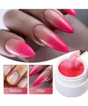 Builder Gel for Nails Red Thermal Extension Nail Gel UV/LED Nail Base Solid Building Gel for Nail Extension & Modeling Strengthening Nail Art Decoration - Buy Online on SooperMarket.com
