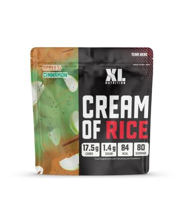 XL Nutrition Cream of Rice | 17.5grams Carbohydrates | Rice Cereal | Sugar Free | Fat Free | 80 Servings | 2kg (Apple & Cinnamon)
