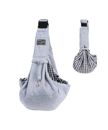 Puppy Sling Dog Carriers Puppy Sling Dog Sling Hands-free Sling Pet Dog Cat Bag for Walking Subway Travel Outdoor Grey-01