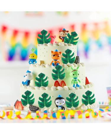 48 Pcs Tropical Turtle Leaf Cake Toppers Cupcake Toppers Palm Leaf Cake Toppers Wafer Paper Leaf Cake Decoration Hawaii Theme Jungle Party Birthday Cake Decor - Buy Online on SooperMarket.com