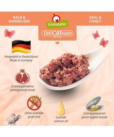 Granatapet Delicatessen Kalb & Rabbits Wet Cat Food - Grain-Free Sugar-Free Gourmet 6x85g Pack - Buy Online on SooperMarket.com