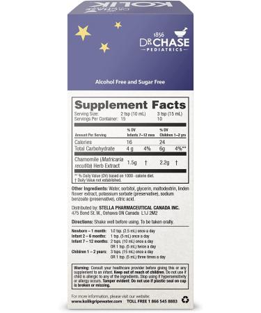 Dr. Chase Kolik Night-Time Gripe Water - Colic Relief with Calming Chamomile - Baby Gas & Stomach Discomfort Relief - Alcohol-Free - 5 fl. oz - Buy Online on SooperMarket.com