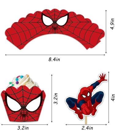 48pcs Superhero Cupcake Toppers & Wrappers - Birthday Party Cake Decorations - Buy Online on SooperMarket.com