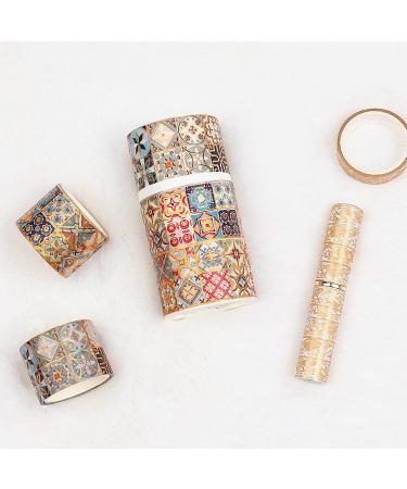 AEBORN Gold Vintage Washi Tape - Foil Washi Masking Tape Set with Gift Box - Aesthetic Decorative Tape Perfect for Bullet Journal  Scrapbook  DIY Crafts AGorgeous art - Buy Online on SooperMarket.com