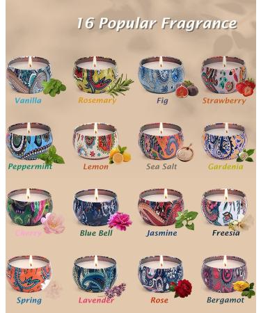 16-Piece Fragrance Candle Gift Set | Natural Soy Wax Aromatherapy Candles for Women | Perfect for Mother's Day Christmas & Valentine's Day - Vanilla & Lavender - Buy Online on SooperMarket.com