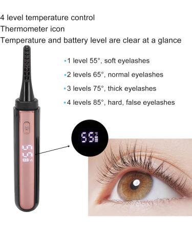 Electric Eyelash Curler - USB Heated Eyelash Clip with LCD Display & 4 Temperature Settings | Perfect for Stunning Long-Lasting Lashes - Women s Beauty Essential - Buy Online on SooperMarket.com