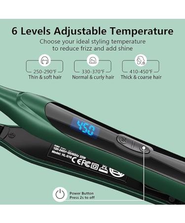 SHOW 3/10 inch Small Flat Iron for Short Hair - Ceramic Tourmaline Mini Hair Straightener - Dual Voltage - Adjustable Temperature - Auto Shut Off - Green - Buy Online on SooperMarket.com