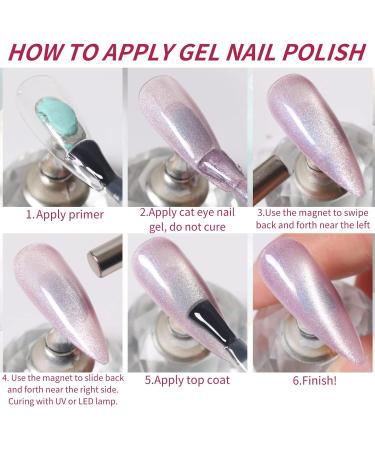 Purple Glitter Gel Nail Polish Cat-Eye Gel Nail Polish Magnet Glitter Crystal Snowlight Gel Soak off UV Gel Nail Varnish 3D Sparkling Reflective Nail Polish for Nail Art - Buy Online on SooperMarket.com