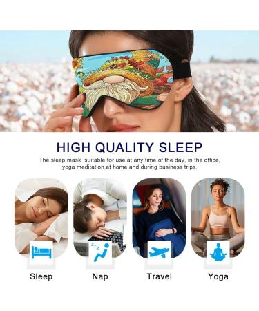 Haskirky Light Blocking Eye Mask | Adjustable for Men and Women | Ideal for Travel, Yoga, Meditation | Comfortable Smooth Design | Sunflower Gnome Print - Buy Online on SooperMarket.com