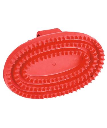 Kerbl rubber curry comb oval hard rubber red