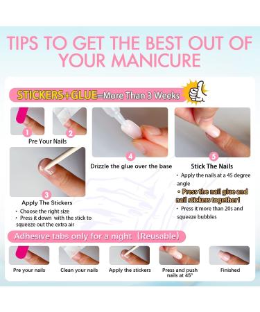 Hot Pink Medium Length Press On Nails Kit - 24PCS Square Fake Nails Set for Women - Summer Acrylic Glue On Nail Extensions - Buy Online on SooperMarket.com