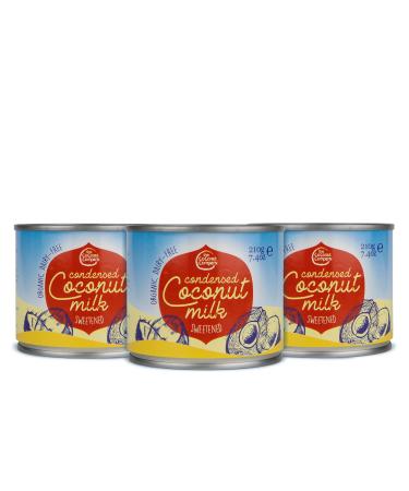 The Coconut Company Organic Condensed Coconut Milk Mixed with Sugar to Make a Rich Sugary Cream Use to add a sweet hit to desserts or as a topping for cakes 210g (Pack of 3) 210 ml (Pack of 3)