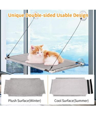 Pueikai Cat Hammock Window Perch for Large Cats | Sturdy & Space-Saving Resting Seat | Holds up to 50 lbs | Easy Assembly | Single Layer Grey - Buy Online on SooperMarket.com