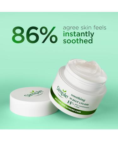 Simple Soothing Water Face Cream facial moisturiser with 15% skin conditioners aloe and ceramide boosters for a healthy skin barrier calms and hydrates dry sensitive skin 50 ml - Buy Online on SooperMarket.com