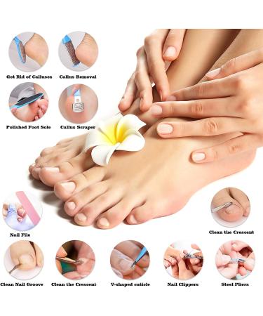 Pedicure Kits - Callus Remover for Feet  23 in 1 Professional Manicure Set Pedicure Tools Stainless Steel Foot Care  Foot File Foot Rasp Dead Skin for Women Men Home Foot Spa Kit  Blue23 - Buy Online on SooperMarket.com