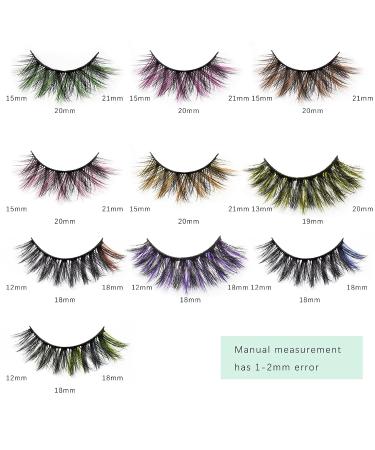 HOSAILY 5D Colored Lashes - 10 Pairs Wispy False Eyelashes Set, Natural Fluffy & Dramatic Tail Effect, 10 Colors Mixed - 1oz Pack - Buy Online on SooperMarket.com