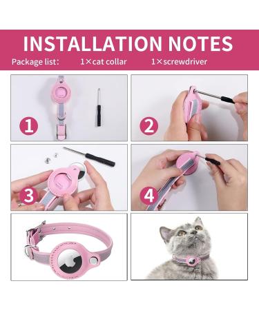 Premium Leather Airtag Cat Collar - Adjustable Reflective GPS Neck Band for All Cat Sizes | Anti-Loss Tracking & Safe Design - Buy Online on SooperMarket.com