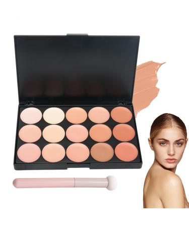 15 Colors Correcting Concealer Palette with Brush Colors Corrector Palettes Long Lasting Moisturizing Cream Contour Makeup Palette