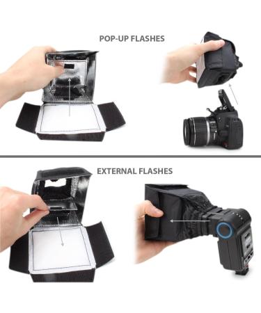 ENHANCE Camera Light Diffuser Softbox for Speedlites | Foldable Universal Design | Compatible with Neewer, Altura, Canon, Nikon and More - Buy Online on SooperMarket.com