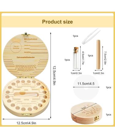 Premium Wooden Milk Tooth Box | Baby Tooth Storage & Display for Girls | Perfect Gift for Birth | Elegant Souvenir Box - Buy Online on SooperMarket.com