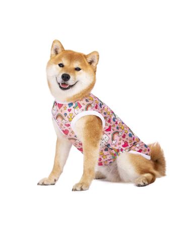 Pet clothing summer t-shirt cool breathable sun protection dog vest clothing outfit for medium-sized and large dogs (XL rainbow)