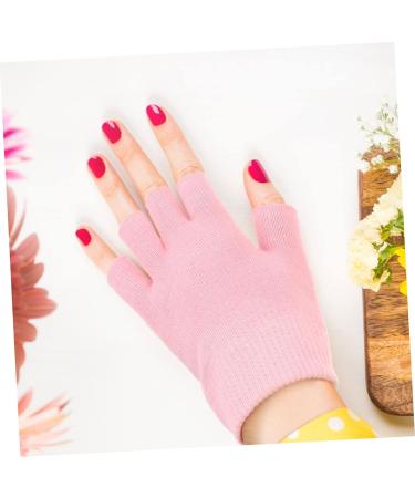 HAPINARY 2 Pairs Gel Gloves Half Finger Gloves Fingerless Moisturizing Gloves for Dry Hands Skin Care Gloves Comfortable Gloves Cotton Moisturising Gloves at Night Lotion Miss Dipping Pink - Buy Online on SooperMarket.com