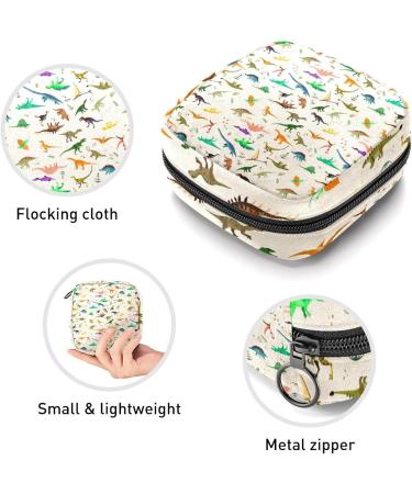 Cute Dinosaurs Pattern Menstrual Cup Pouch - Portable Period Bag for Women - Multi-colored - 1Pcs - Buy Online on SooperMarket.com