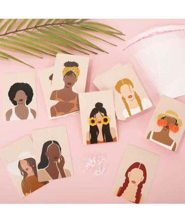 Whaline 640Pcs Earring Cards Set for DIY Jewelry Display - Self-Seal Bags & Ear Backs - 8 Lady Style Designs - 2.4 x 3.5 Inch Brown Earring Holder Cards - Buy Online on SooperMarket.com