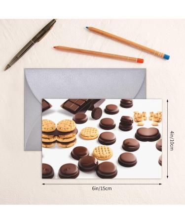 Cookies Food Chocolate Chip Biscuits Pearl Paper Greeting Card - Double-Sided Pearl Effect with Suitable for Various Occasions Cookies Food Chocolate Chip Biscuits One Size - Buy Online on SooperMarket.com
