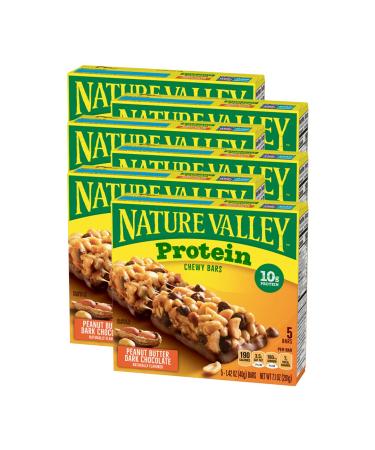 Nature Valley Chewy Protein Bar, Peanut Butter Dark Chocolate, 7.1 oz, 5 ct (Pack of 6)