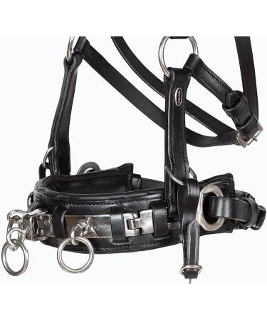 Heinick-Reitsport Professional Leather Cavesson - Black Stainless Steel Bit Strap Nosepiece for Thoroughbreds | International Shipping Available - Buy Online on SooperMarket.com