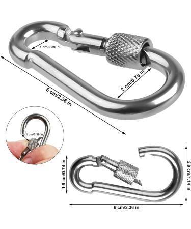 Buy DONQL 4 STK M6 Stainless Steel Carabiner Hooks - 135 kg Load Capacity for Camping Keys & Outdoor Use - Buy Online on SooperMarket.com