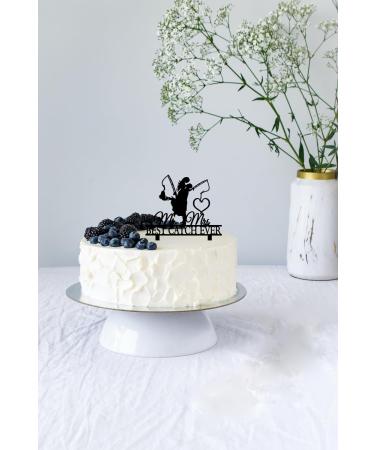 ximoogoooz Funny Fishing Wedding Cake Topper - Best Catch Ever - Groom Hugging Bride Fishing Couple Cake Topper Mr&Mrs Wedding Cake Topper (Fishing Couple) - Buy Online on SooperMarket.com