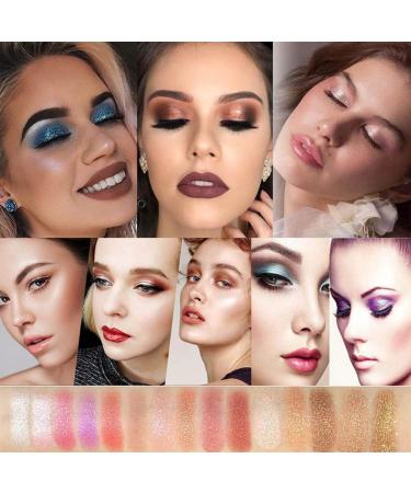 UIFCB Glitter Eyeshadow Palette - 10 Sparkling Colors | Highly Pigmented & Long Lasting Makeup Set in Gold (Type 6) - Buy Online on SooperMarket.com