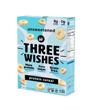 Protein and Gluten-Free Breakfast Cereal by Three Wishes - Unsweetened 1 Pack - Keto Friendly High Protein and Low Sugar Snack - Vegan Kosher Grain-Free and Dairy-Free - Non-GMO