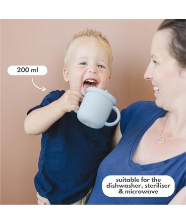 Bubba Bear Baby Cup with Straw | Weighted Sippy Cup for Babies 6+ Months | Non-Spill Bottle for Toddlers | Easy to Hold & Clean Water Bottle with Snack Pot Lid - Storm Grey - Buy Online on SooperMarket.com