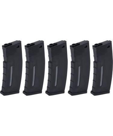 Evike BAMF Polymer Airsoft Magazine for M4 / M16 Series AEG Rifles MidCap 190rd - Black - x5