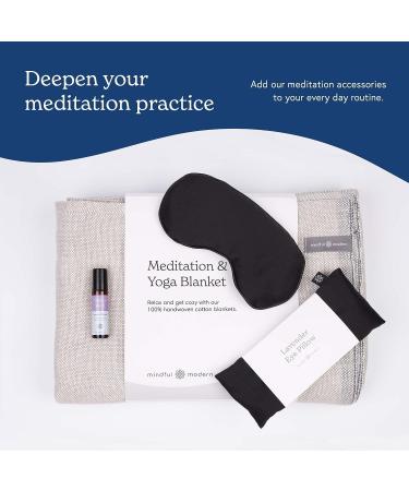 Mindful & Modern Lavender Eye Mask for Meditation, Yoga & Sleep | Weighted for Deep Relaxation | Soft Black Satin Cover with Flax Seed Fill - Buy Online on SooperMarket.com