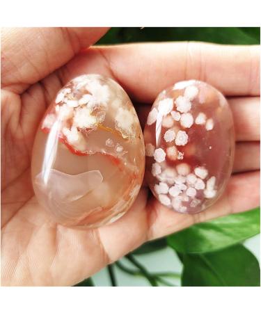 Natural Crystal Rough Crystals Natural Stone Cherry Blossom Agate Crystal Palm Ornaments Home Room Decor Spiritual Reiki Crystals (Color : 100-110g) - Buy Online on SooperMarket.com