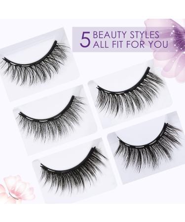 Magnetic Eyelashes and Eyeliner Kit - 5 Pairs of Custom Life & Party Styles - Natural Look with 5 Magnets - Easy to Apply and Remove - Buy Online on SooperMarket.com