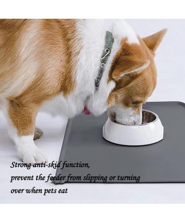 1pcs Gray Pet Feeding Mat (48cm*30cm) Silicone Cat and Dog Feeding Mat Pet Food Mat Pet Bowl Placement Tray Non-slip and Waterproof Suitable for Dogs and Cats - Buy Online on SooperMarket.com