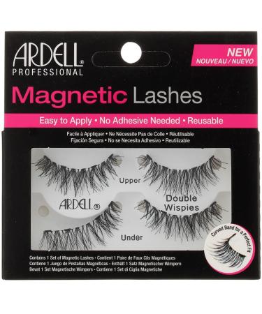 Ardell Professional Magnetic Double Strip Lashes, Double Wispies (2 Packs), Black (AMLD-2pk)