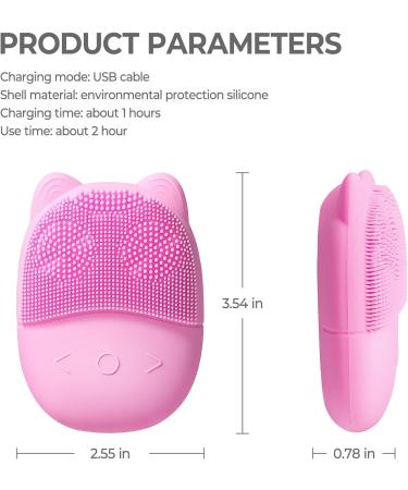 Electric Face Scrubber Silicone Facial Cleansing Brush for Deep Cleanning Exfoliating Waterproof Rechargeble|Vibrating|Massager (Pink) - Buy Online on SooperMarket.com
