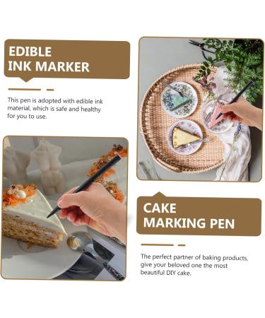 IMIKEYA 2pcs Can Be Food Coloring Pen Baking Pencil Edible Food Markers Black Pens Red Pencils Marking Pen White Edible Marker Coloured Icing Pens Cookie Biscuit Plastic Bicuspid 16.6X1X1CM Black White - Buy Online on SooperMarket.com