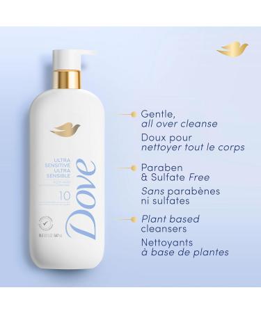 Dove Fragrance Free Body Wash Gentle all-over body cleanser Ultra Sensitive 10 essential ingredients 547mL - Buy Online on SooperMarket.com