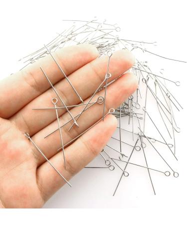 200PCS 1.6inch 304 Stainless Steel Eyepins for Jewelry Making - Buy Online on SooperMarket.com